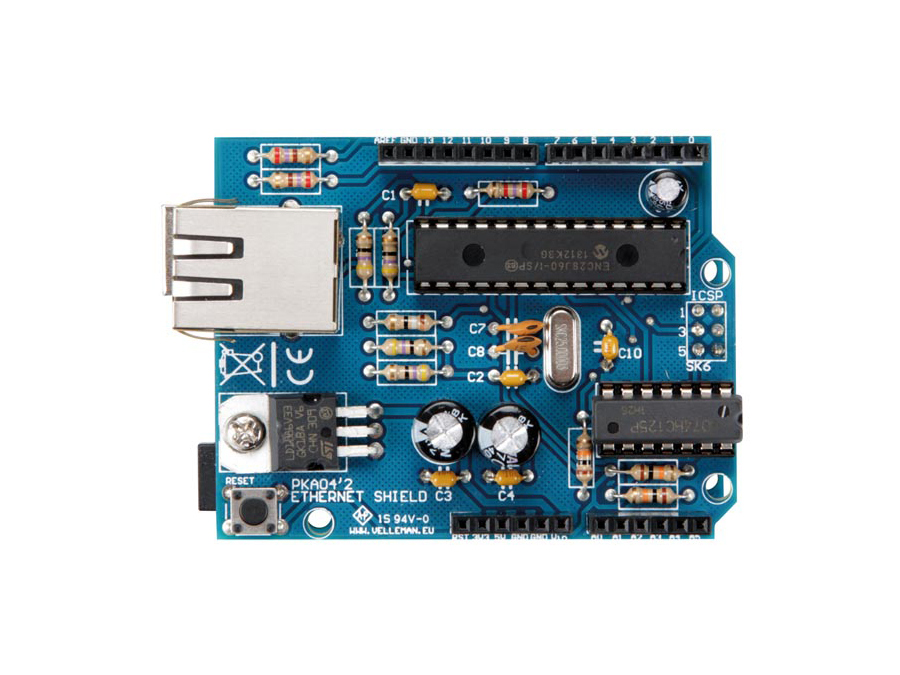 WPSH04 Ethernet shield til Arduino (færdigsamlet)