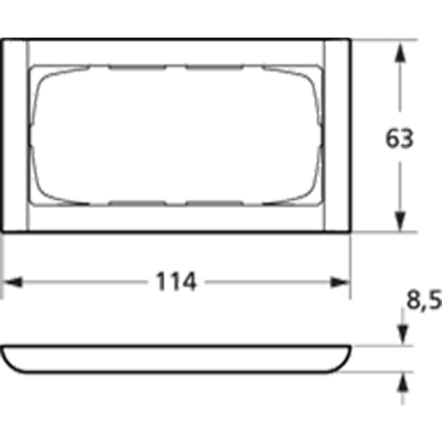 LK Fuga ramme Softline 63 2m vandret - hvid