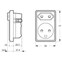 Fuga stikkontakt M/jord+1xEuro 1,5m uden afdækning