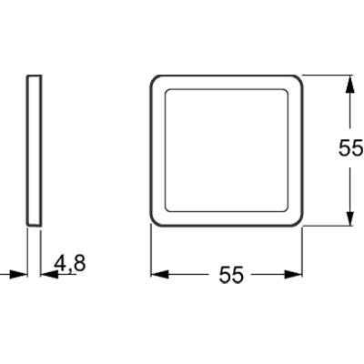 LK Fuga ramme SLIM 55 1m - koksgrå