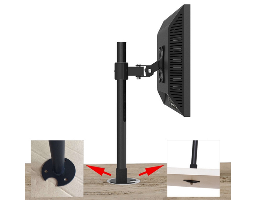 Monitor bordbeslag til hulmont. - Kort arm (10-27")