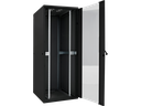 19" netværk rackskab - 22U, B800xD1000mm, m. glaslåge, Sort