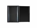 19" netværk rackskab - 16U B600xD600mm, glaslåge, Sort (ECO)