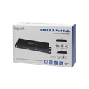 USB 2.0 HUB - 7 port inkl. Strømforsyning (3,5A) til montage