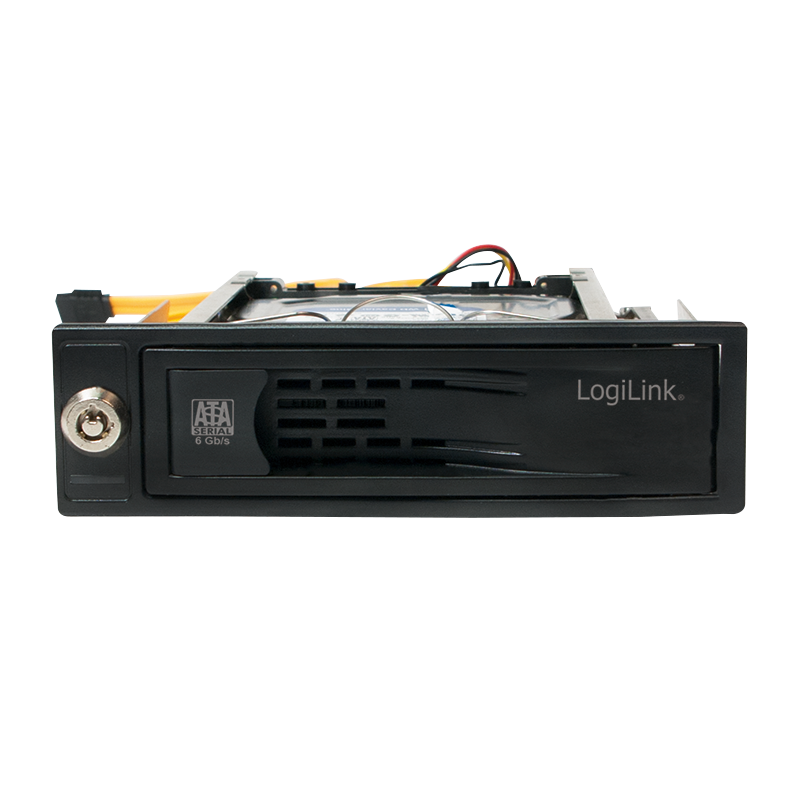 Flytbar Harddisk kabinet til 3,5" SATA HDD, Sort Alu.
