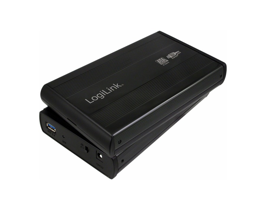 Ekstern 3,5" HDD kabinet - USB 3.0 / SATA, Sort alu.
