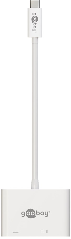USB-C til DVI PD adapter - USB-C ladeport, Hvid (0,15m)