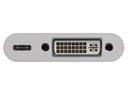 USB-C til DVI PD adapter - USB-C ladeport, Hvid (0,15m)