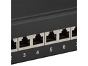 10" CAT6a Patch Panel - 12 x RJ45 skærmet, Sort