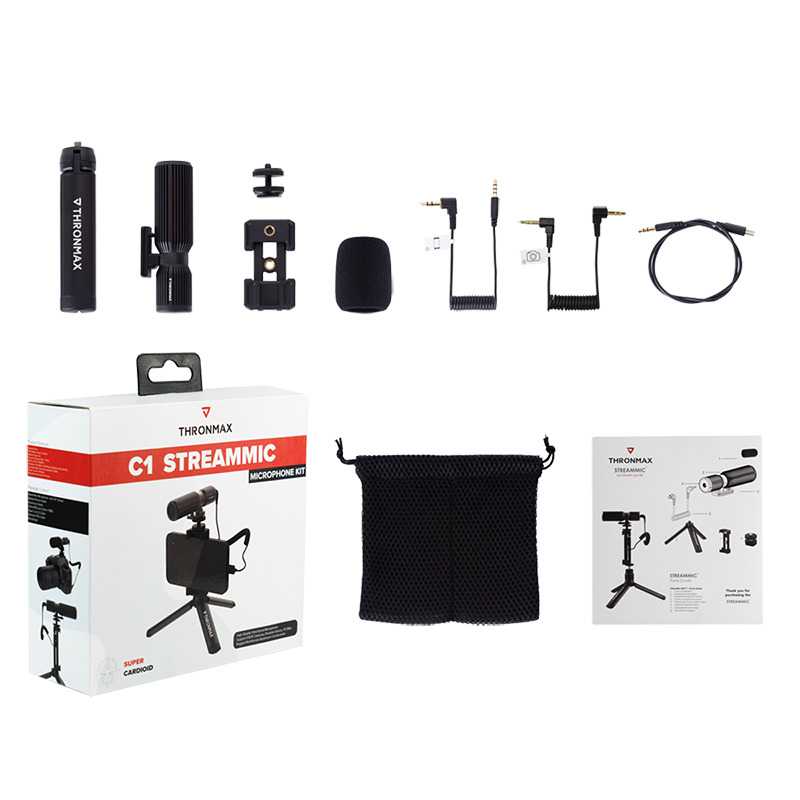 C1 StreamMic mikrofon kit - mobilholder, TRS / TRRS
