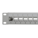 19" Patch panel - 1U, 24 x keystone porte, Grå