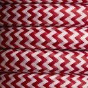 Stofledning - 2 x 0,75mm², RØD/HVID sildeben (metervare)