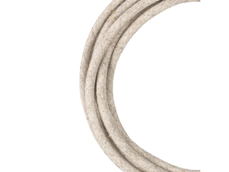 Stofledning - 2 x 0,75mm², Natur, LINNED (3m)