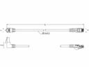 FTP netværkskabel - 2xRJ45, 1x90° CAT5e, Hvid (0,25m)