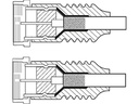 HQ Antennekabel - 2 x F han, CU, 4 x skærm, Sort (1m)