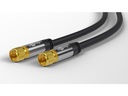 HQ Antennekabel - 2 x F han, CU, 4 x skærm, Sort (2m)
