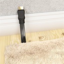 HighSpeed HDMI 2.0 fladkabel - 2 x HDMI han m.E, Sort (1,5m)