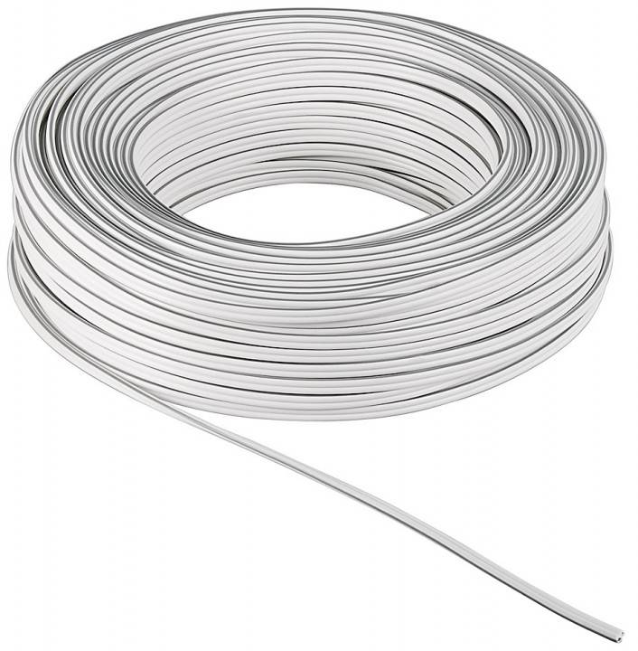 Højttalerledning - 2x0,5mm² CU Hvid (50m)