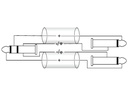 Audiokabel - 6,35mm st. JACK > 2x6,35mm mono JACK han (3m)