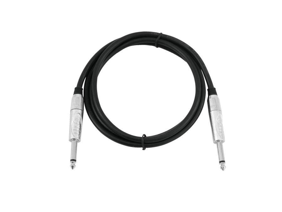 Audiokabel (Guitar) - 2 x 6,35mm mono JACK han, ROAD (1m)