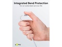 USB-A til Lightning Supersoft PD Tekstilkabel 3A, Hvid (0,5m