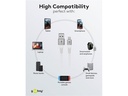 USB-A til Lightning Supersoft PD Tekstilkabel 3A, Hvid (0,5m