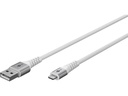 USB-A til Lightning Supersoft PD Tekstilkabel 3A, Hvid (0,5m