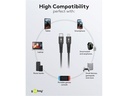 USB-C til Lightning Supersoft PD Tekstilkabel 3A, Sort (0,5m