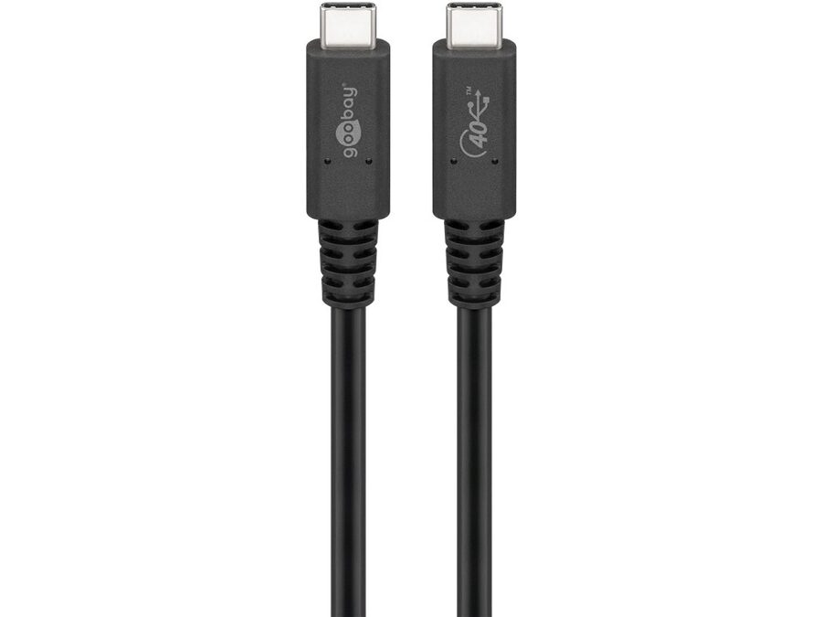 USB 4.0 Gen 2x2 kabel - 2xUSB-C han 5A (240W) Sort (2m)