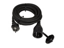 Gummi forlængerkabel - 3G1.5, IP44, Sort (5m)