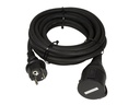 Gummi forlængerkabel - 3G1.5, IP44, Sort (5m)
