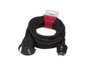 Gummi forlængerkabel - 3G1.5, IP44, Sort (5m)