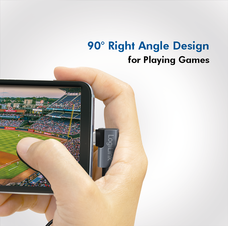 USB 2.0 kabel -  USB-C > USB-C 90° han, 5A (PD3), sort (2m)