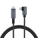 USB 2.0 kabel -  USB-C > USB-C 90° han, 5A (PD3), sort (1m)