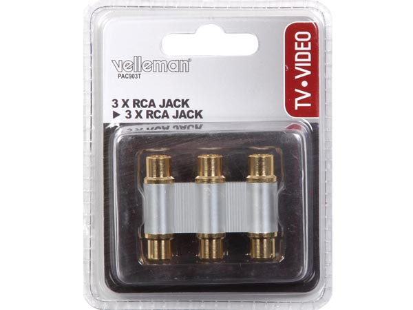 Phono mellemled - 3 x RCA(Phono) hun til 3 x RCA(Phono) hun