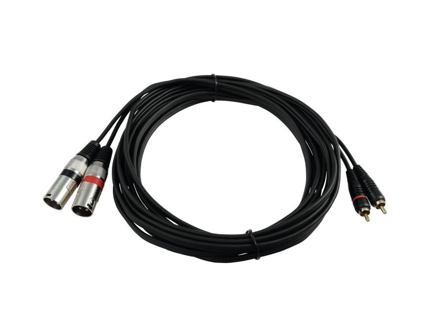 Prof. audiokabel - 2 x XLR han > 2 x RCA(Phono) han (6m)