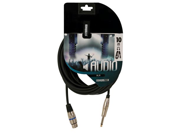 XLR kabel - XLR hun til 6,35mm mono JACK han (10m)