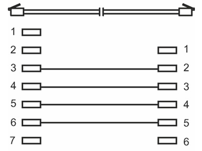 ISDN telefonledning - RJ11(6P4C) til RJ45(8P4C), Sort (10m)
