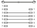 ISDN telefonledning - RJ11(6P4C) til RJ45(8P4C), Sort (10m)