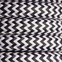Stofledning - 2 x 0,75mm², SORT/HVID sildeben (metervare)