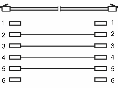 Telefonledning - 2 x RJ11(6P4C) han, Sort (10m)