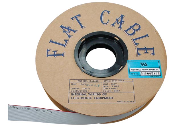 Fladkabel - 16 pol 1,27mm AWG28, Grå (metervare)