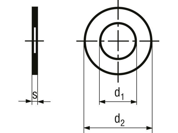 Spændeskive - M10 x Ø16mm, stål (25 stk.)
