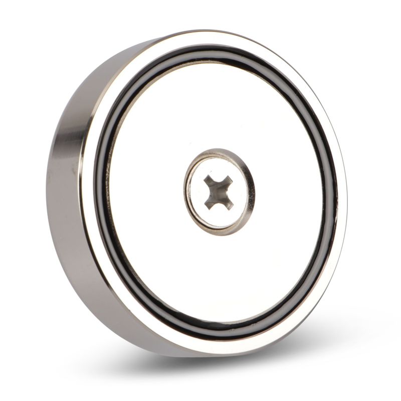Magnet m. øjering, neodynium - Ø80mm (holder 250kg)