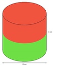 Magnet, neodynium - Cyl. N45 Zn Ø12x10mm (1 stk.)