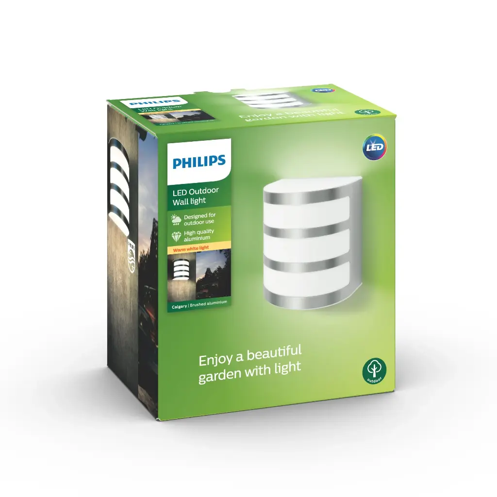 PHILIPS Calgary væglampe 3,2W LED 2700K IP44 Inox Alu