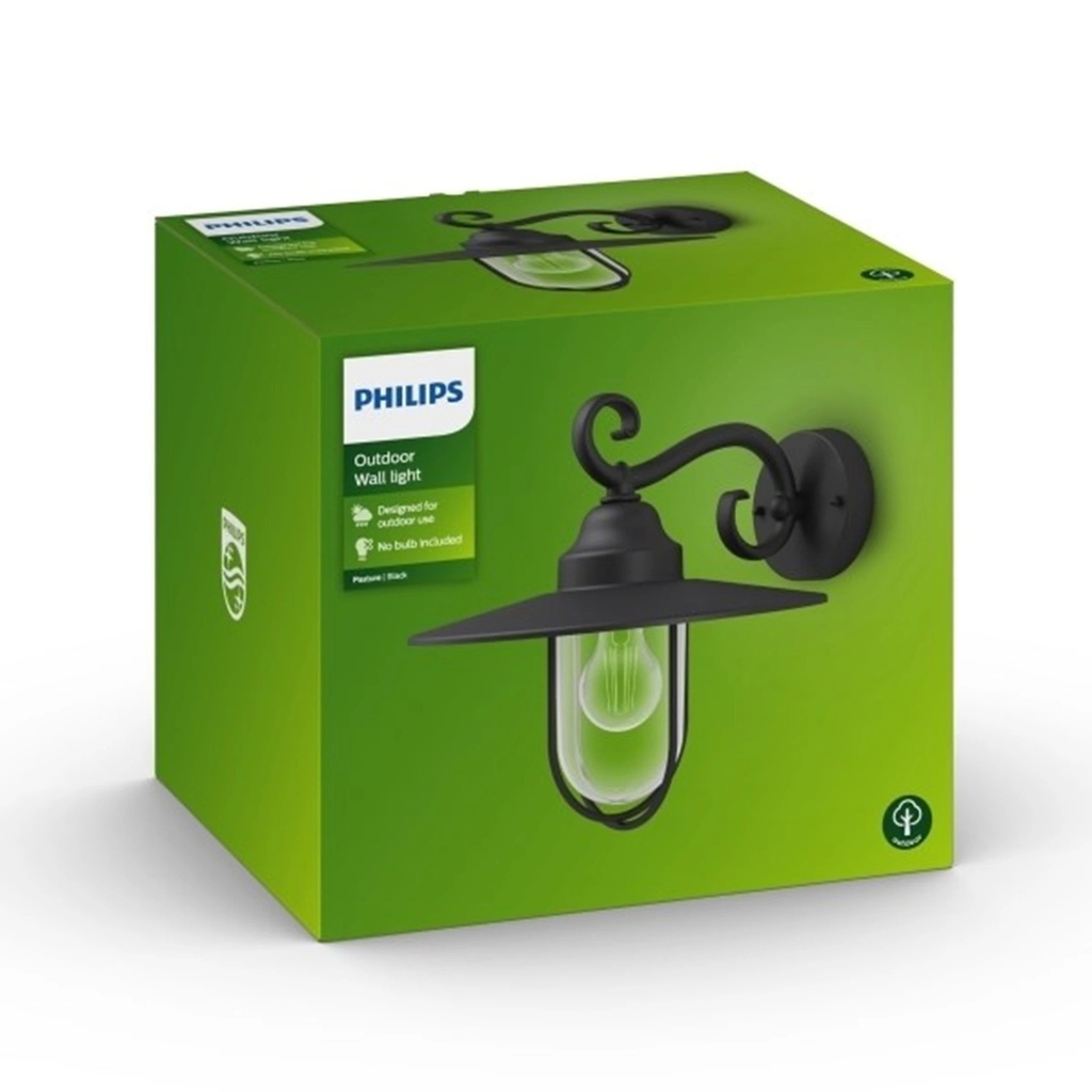 Pasture wall lantern black 1x60W 230V