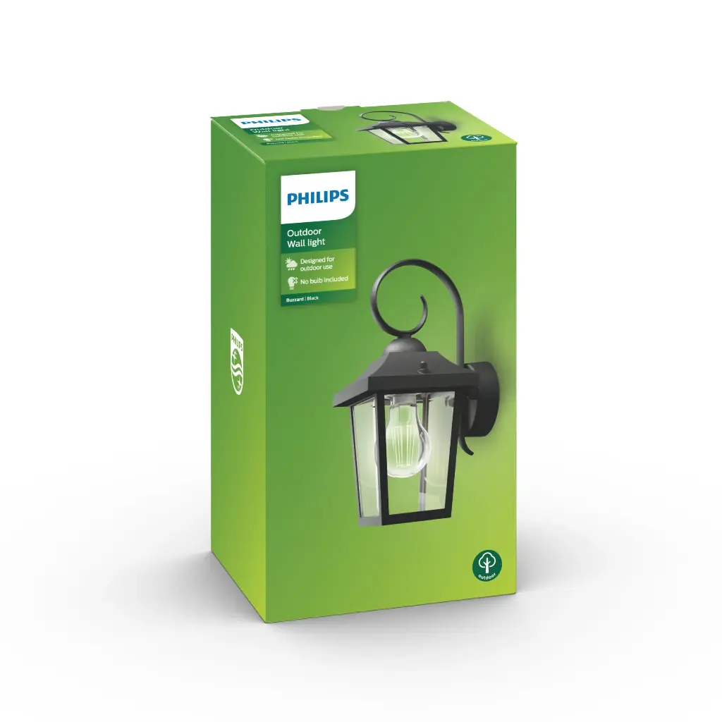Buzzard wall lantern black 1x60W 230V