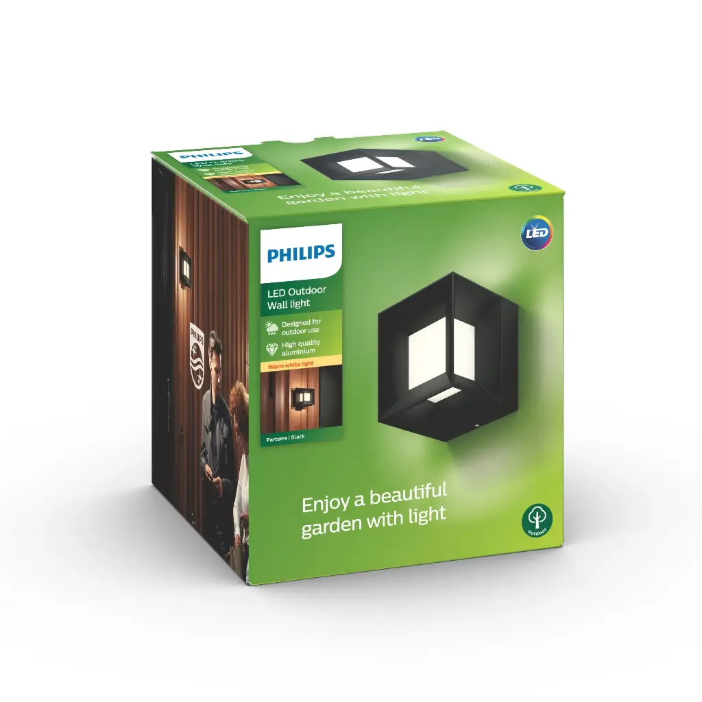 Parterre wall lantern black 1x8W 230V