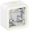 Plexo ip55 enkelt underlag med membrannippel hvid